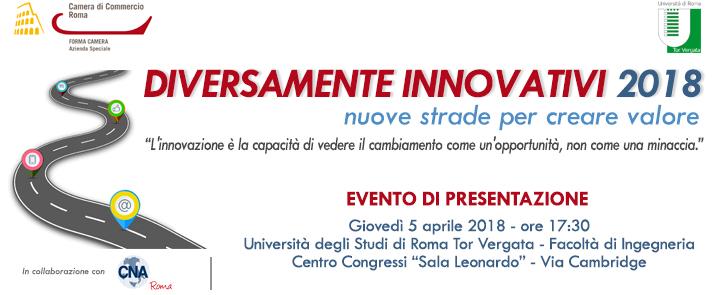 5 Aprile 2018 – Presentazione del progetto “Diversamente Innovativi 2018 – Nuove strade per creare valore”
